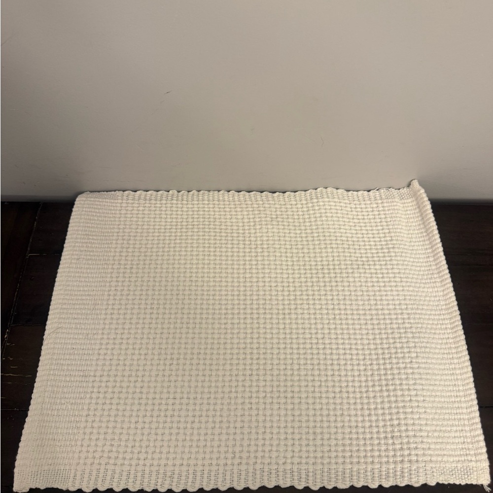 Tommy Hilfiger Waffle Weave Placemats Set of 6 Cream Cotton Textured Table Mats